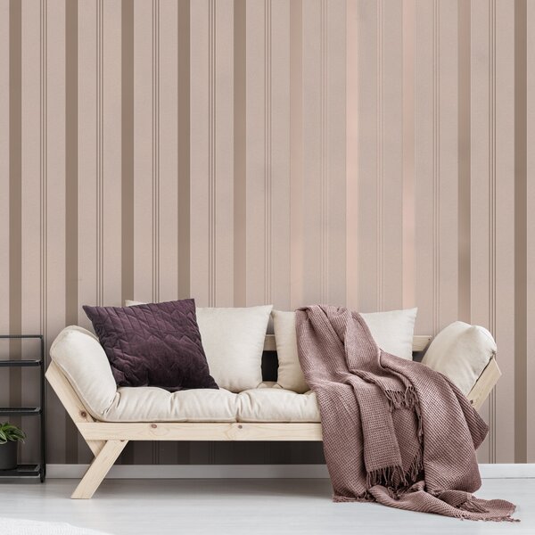 Platinum Rosco Foil Stripe Wallpaper