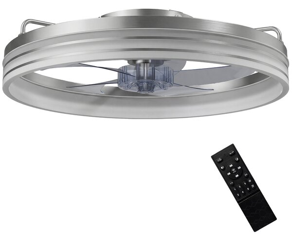HOMCOM Ceiling Fans with Lights and Remote & App Control, 50cm LED Ceiling Fan Light with 3 Colour Temperatures, 6 Speed, Silver