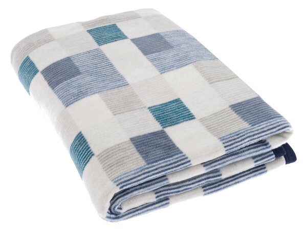 Super Soft Mini Squares Blue Throw Blanket