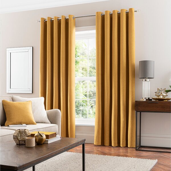 Luna Brushed Blackout Eyelet Curtains