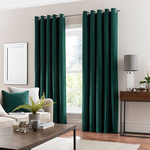 Luna Brushed Blackout Eyelet Curtains