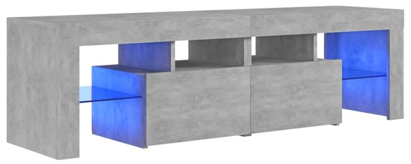 TV Cabinet with LED Lights Concrete Grey 140x36.5x40 cm