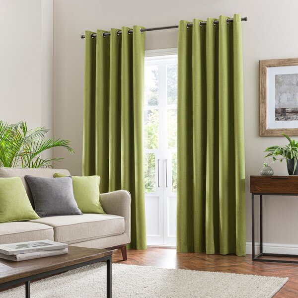 Luna Brushed Blackout Eyelet Curtains