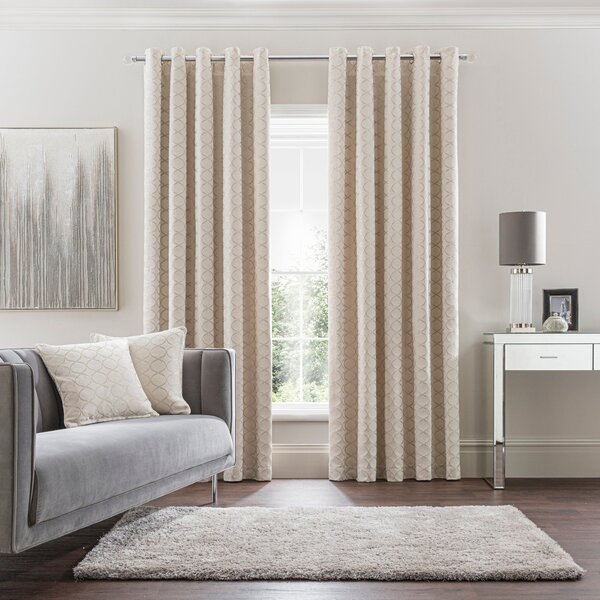 Chenille Ogee Eyelet Curtains