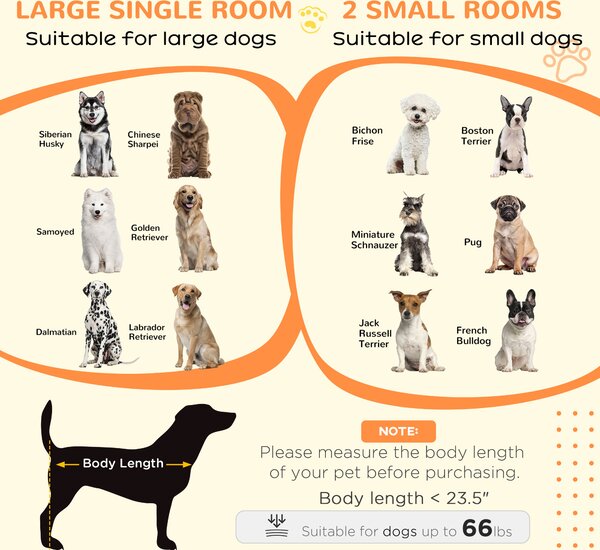 PawHut Dog Crate Furniture for Large Dogs, Double Dog Cage for Small Dogs