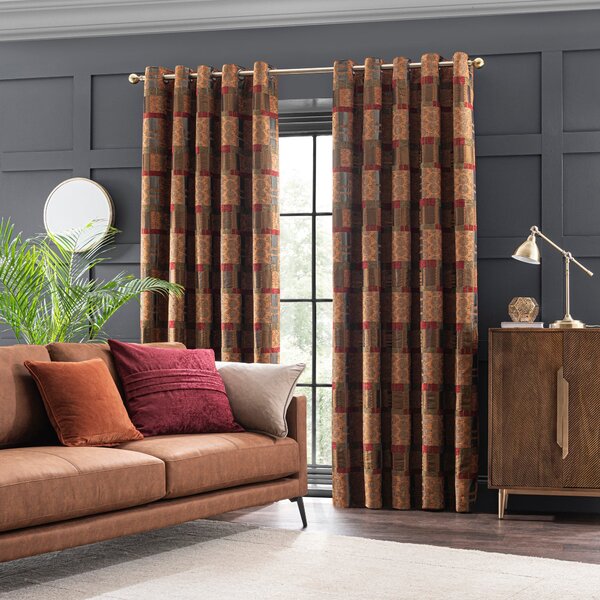 Prague Chenille Eyelet Curtains