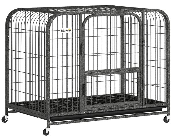 PawHut Heavy Duty Dog Crate,93 x 58 x 76 cm, Large Dog Cage for Small to Medium Breeds