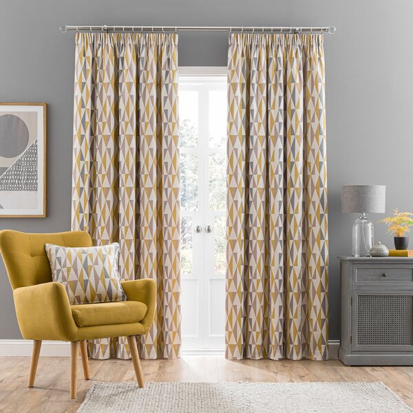 Elements Triangles Pencil Pleat Curtains