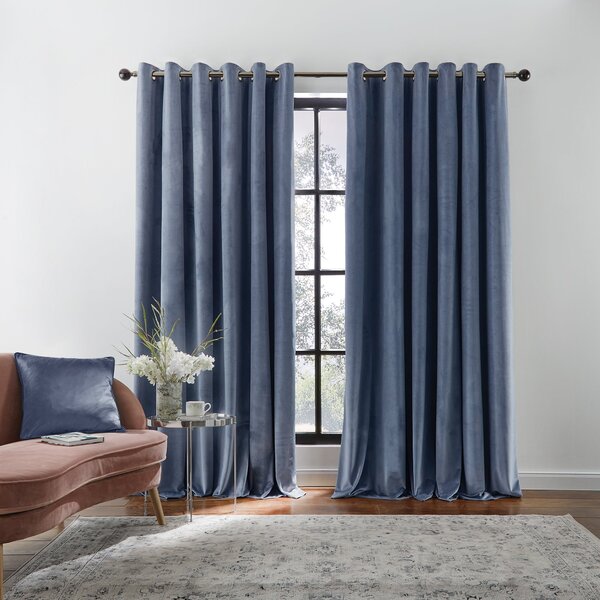 Recycled Velour Eyelet Curtains