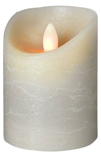 Shine LED candle, Ø 7.5 cm, grey, height 10 cm
