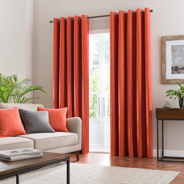 Luna Brushed Blackout Eyelet Curtains