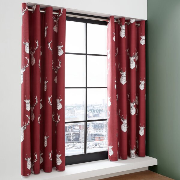 Catherine Lansfield Munro Stag Eyelet Curtains