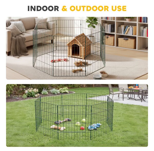 PawHut 8 Panel Pet Playpen for Small Dogs Indoor Outdoor 60 cm Height