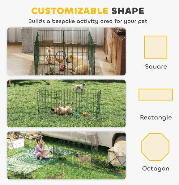 PawHut 8 Panel Pet Playpen for Small Dogs Indoor Outdoor 60 cm Height