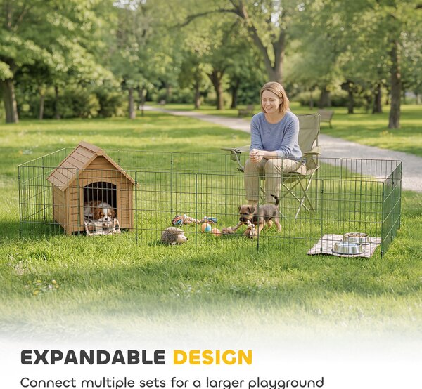 PawHut 8 Panel Pet Playpen for Small Dogs Indoor Outdoor 60 cm Height