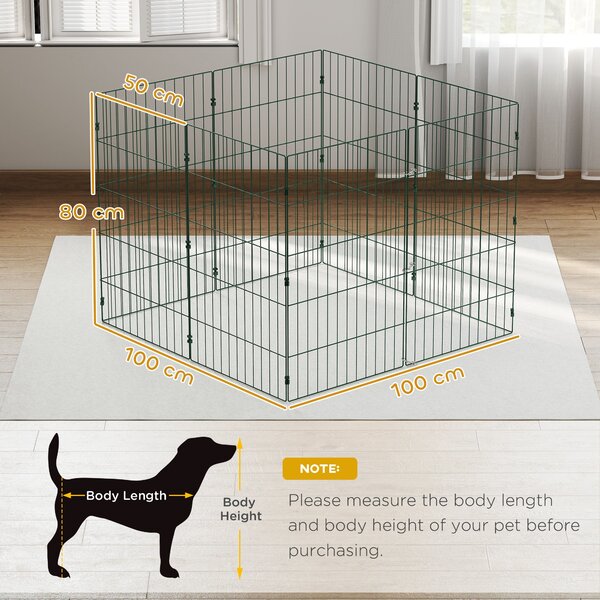 PawHut 8 Panel Pet Playpen for Medium Dogs Indoor Outdoor 80 cm Height