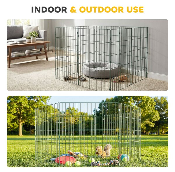 PawHut 8 Panel Pet Playpen for Medium Dogs Indoor Outdoor 80 cm Height