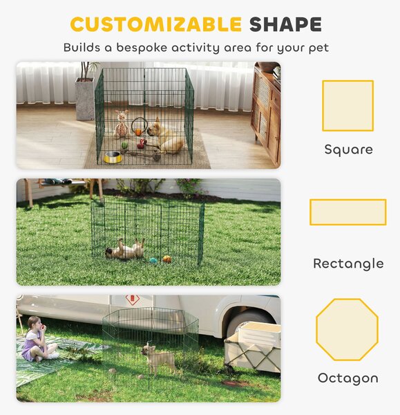 PawHut 8 Panel Pet Playpen for Medium Dogs Indoor Outdoor 80 cm Height
