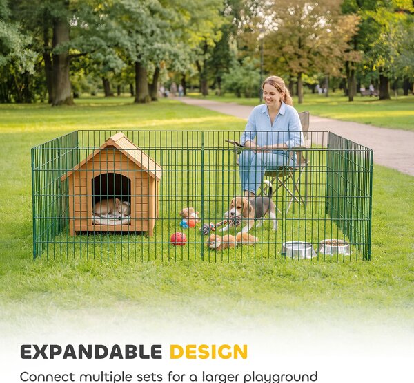 PawHut 8 Panel Pet Playpen for Medium Dogs Indoor Outdoor 80 cm Height