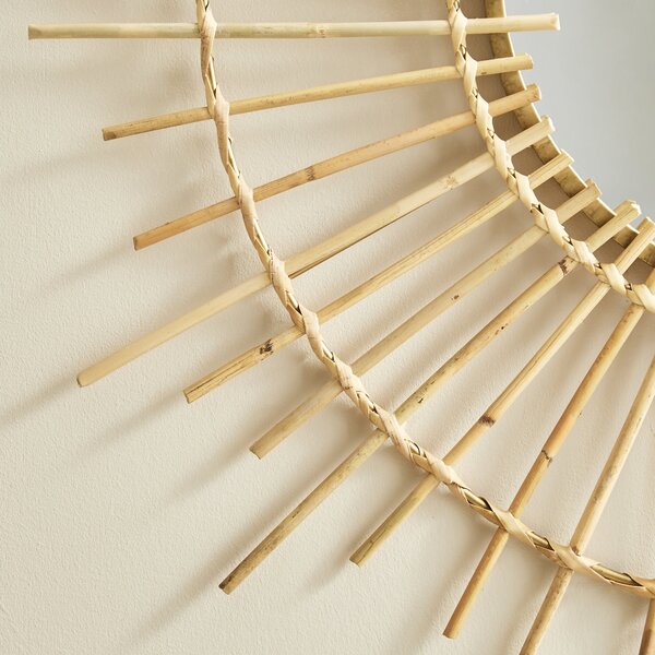 Bamboo Round Wall Mirror