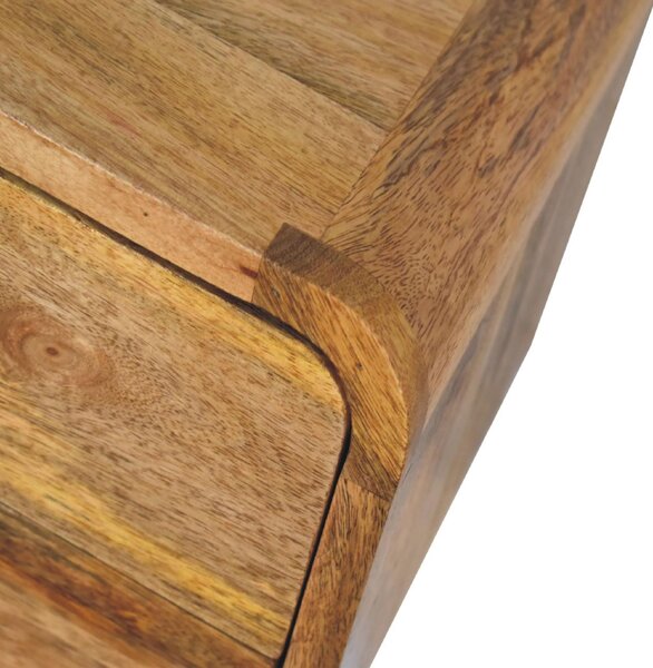 Solid Mango Wood Floating Bedside Table with 2 Smooth-Gliding Drawers, Desk with Sustainable Materials, 25L x 30W x 25H cm, Brown Aosom UK