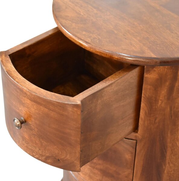 100% Solid Mango Wood Bedside Cabinet with Drawer and Stain-Based Finish, Desk with Eco-Conscious Build, 40L x 40W x 58H cm, Brown Aosom UK