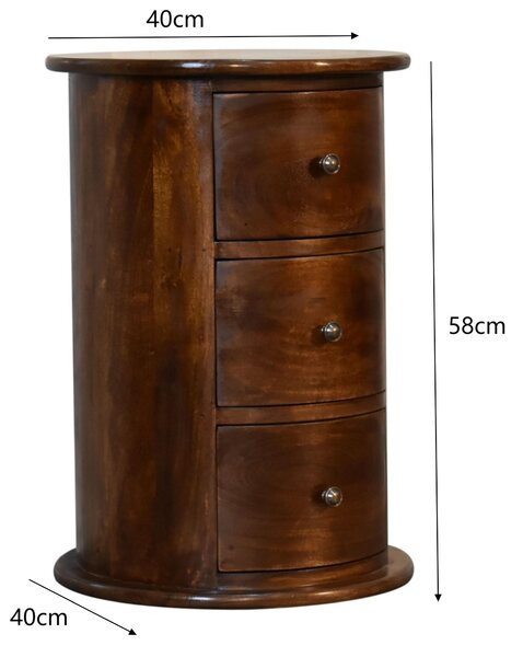 100% Solid Mango Wood Bedside Cabinet with Drawer and Stain-Based Finish, Desk with Eco-Conscious Build, 40L x 40W x 58H cm, Brown Aosom UK