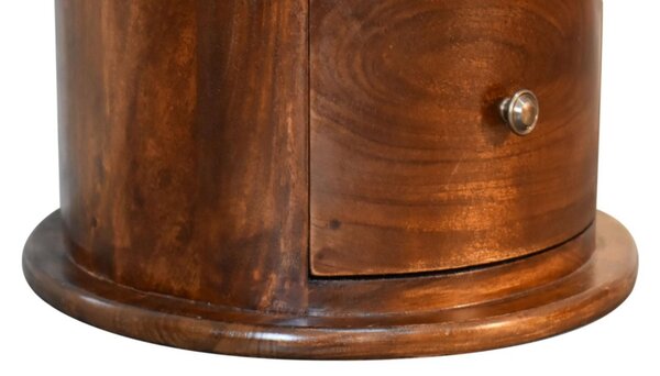 100% Solid Mango Wood Bedside Cabinet with Drawer and Stain-Based Finish, Desk with Eco-Conscious Build, 40L x 40W x 58H cm, Brown Aosom UK