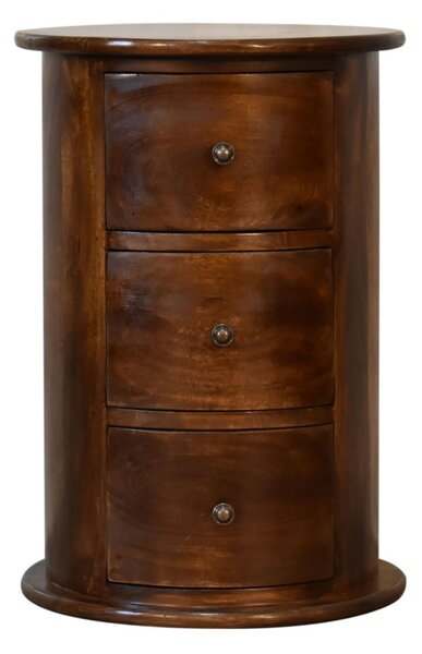 100% Solid Mango Wood Bedside Cabinet with Drawer and Stain-Based Finish, Desk with Eco-Conscious Build, 40L x 40W x 58H cm, Brown Aosom UK