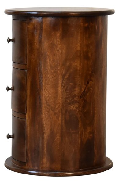 100% Solid Mango Wood Bedside Cabinet with Drawer and Stain-Based Finish, Desk with Eco-Conscious Build, 40L x 40W x 58H cm, Brown Aosom UK