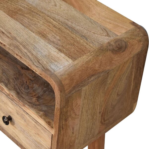 Narrow Console Table with 2 Drawers and Open Slot, Bedside Cabinet with Natural Finish Aosom UK