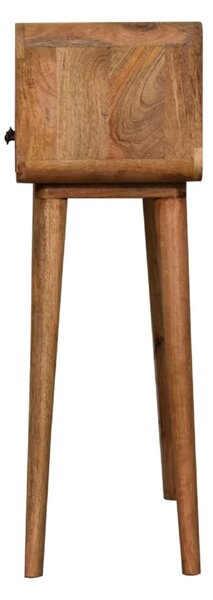 Narrow Console Table with 2 Drawers and Open Slot, Bedside Cabinet with Natural Finish Aosom UK