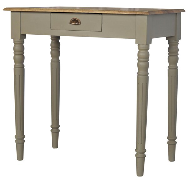 Solid Wood Hand-Painted Writing Desk with Stain-Based Finish, Writing Table with Drawer and Generous Worktop, 45L x 80W x 78H cm, Brown Aosom UK
