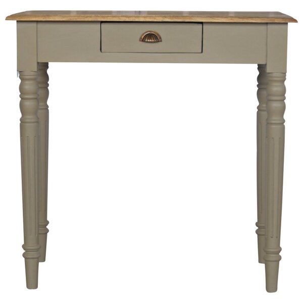 Solid Wood Hand-Painted Writing Desk with Stain-Based Finish, Writing Table with Drawer and Generous Worktop, 45L x 80W x 78H cm, Brown Aosom UK