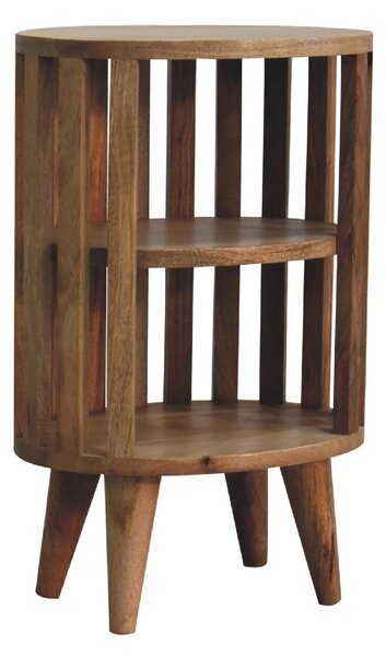 Ariella Solid Mango Wood Bedside Table with 2 Open Shelves, Desk with Hand‑Finished Minimalist Scandi‑Style Legs, 26L x 36W x 55H cm, Brown Aosom UK