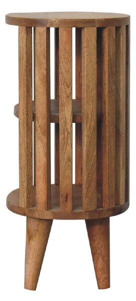 Ariella Solid Mango Wood Bedside Table with 2 Open Shelves, Desk with Hand‑Finished Minimalist Scandi‑Style Legs, 26L x 36W x 55H cm, Brown Aosom UK