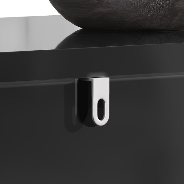 Stylish Sideboard with 2 Doors, 4 Shelves and Geometric Door Design, Durable Cabinet with Slim Metal Feet, 152L x 40W x 75H cm, Black Aosom UK