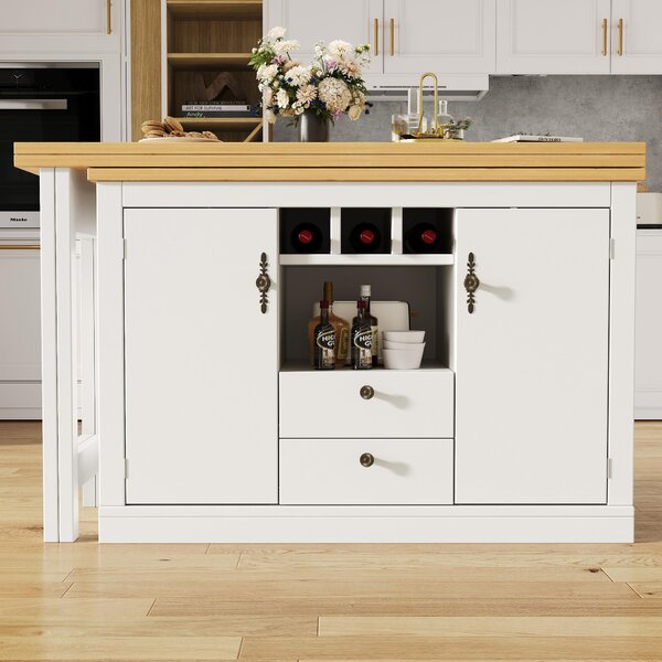 Extendable Bar Table with Smart Pull-Out System, Multifunctional Sideboard with Adjustable Compartments, 120-180L x 40W x 76H cm, White Aosom UK