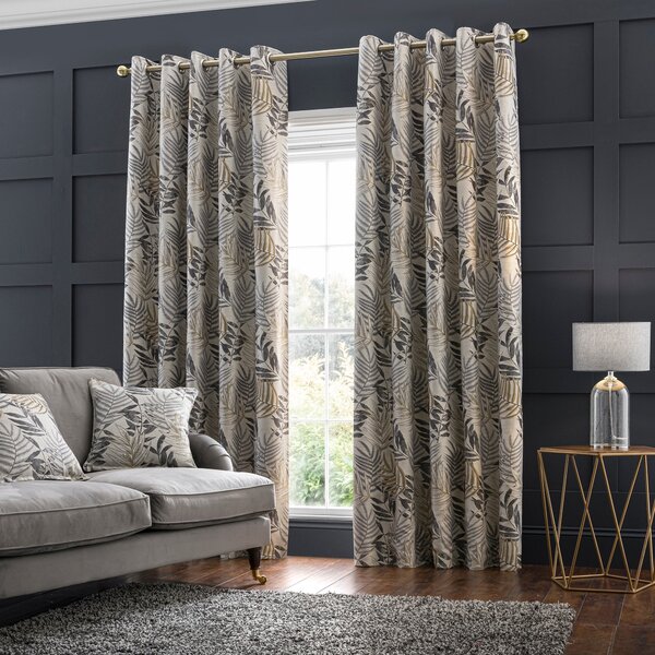 Leaf Jacquard Eyelet Curtains