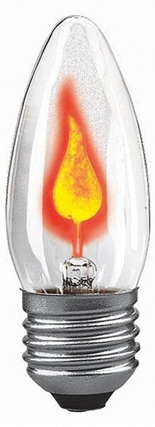 E27 3W flicker candle bulb clear