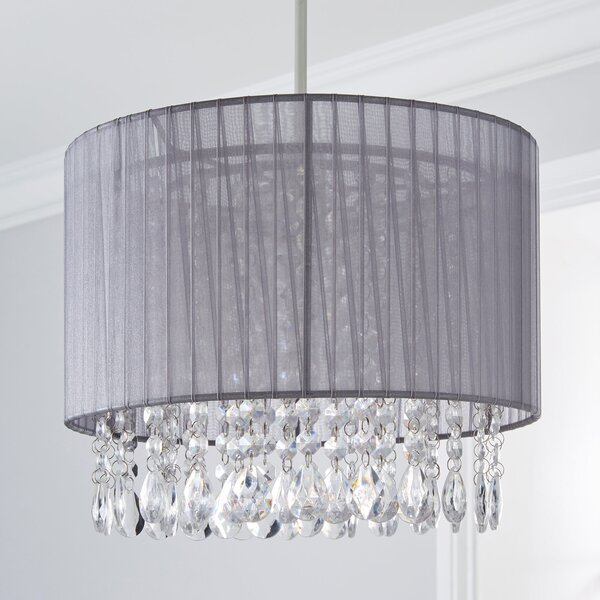 Riah Jewel Shade Grey Easy Fit Pendant Shade