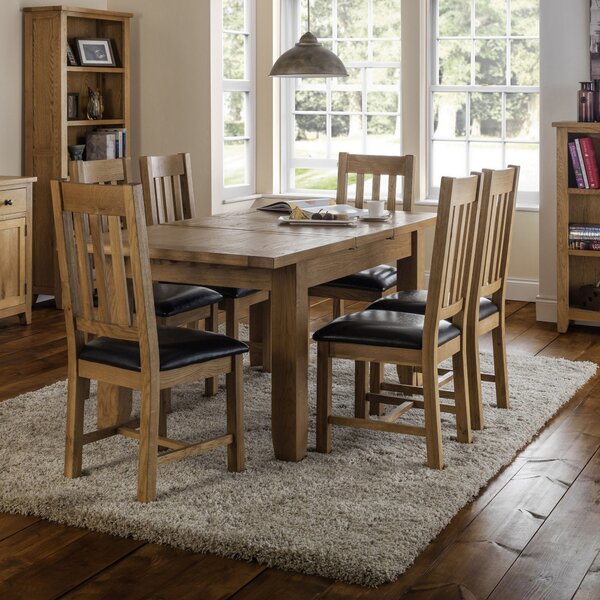 Astoria Rectangular Extendable Dining Table with 4 Chairs, Solid Oak