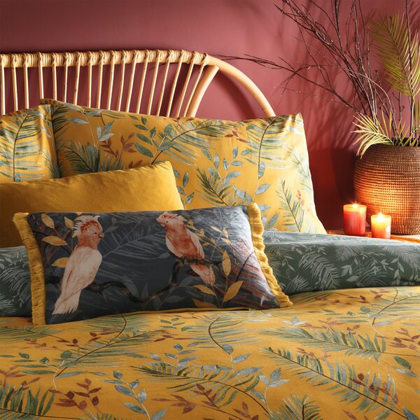 Furn. Riva Mazari Mustard Duvet Cover and Pillowcase Set