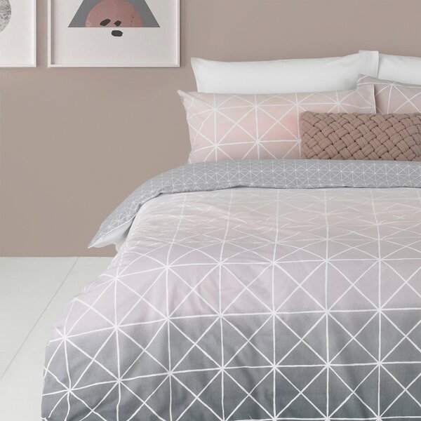 Furn. Spectrum Blush Ombre Reversible Duvet Cover and Pillowcase Set