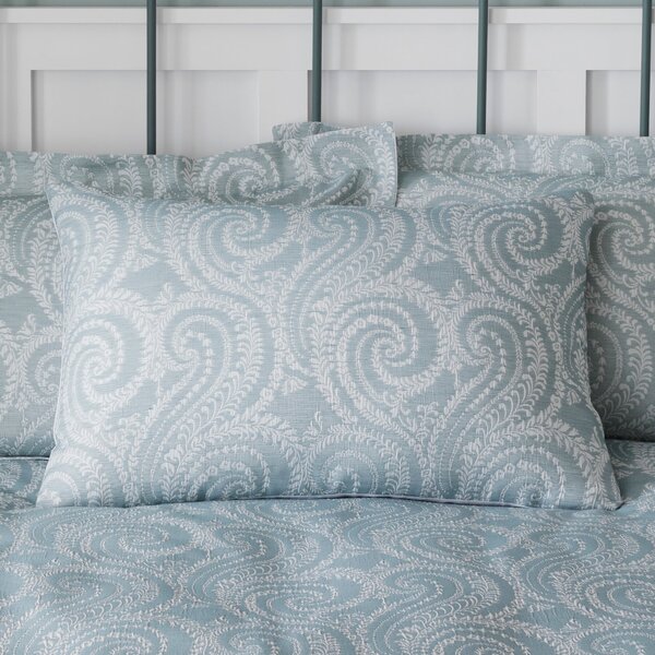 Abigail Blue Textured Cover and Pillowcase Set