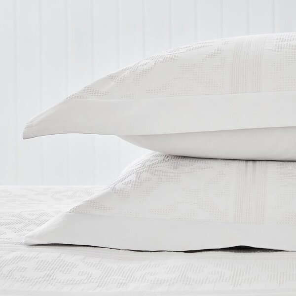 Dorma Purity Paloma 100% Cotton White Jacquard Duvet Cover