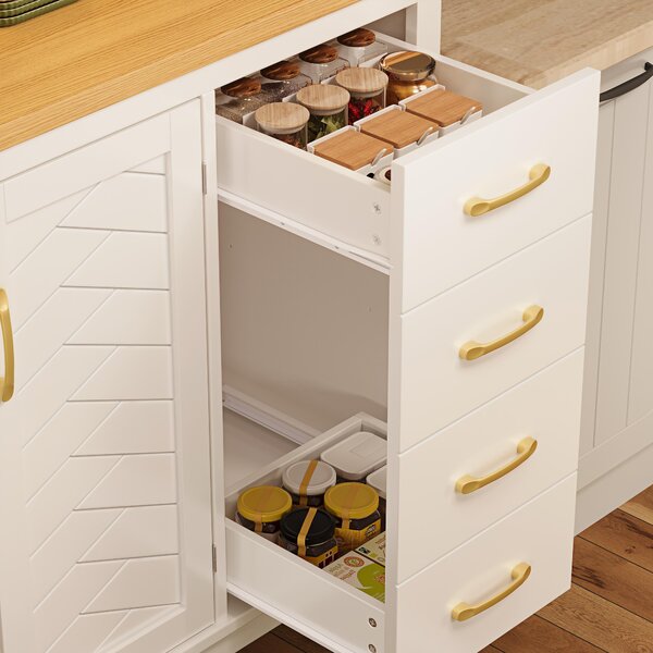 Stylish Sideboard with App-Controlled Built-In LED Light Strip, Practical Cabinet for Kitchen & Living Area, 105.5L x 40W x 180H cm, White Aosom UK