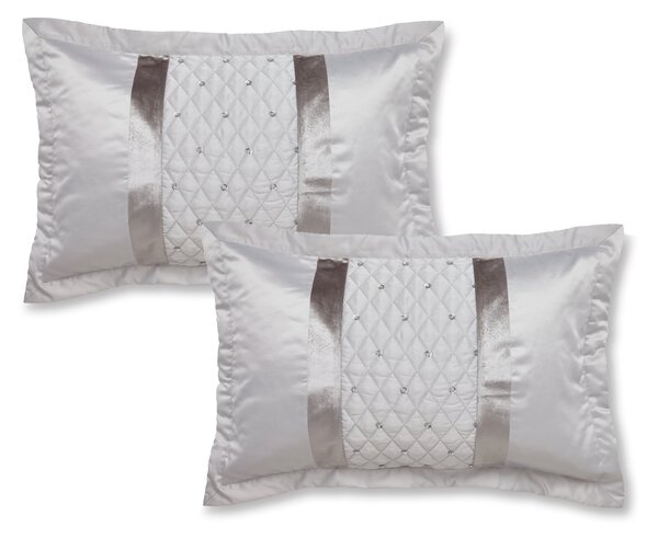 Catherine Lansfield Silver Sequin Cluster Pillow Sham Pair