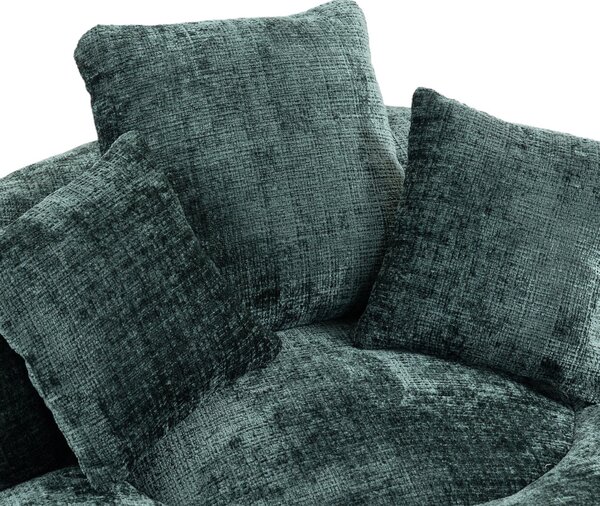 Lazy Sofa Bean Bag Chair with 3 Pillows, Memory Foam Filling, High Back, Ideal for Indoor and Outdoor Use, 108L x 108W x 52H cm, Green Aosom UK