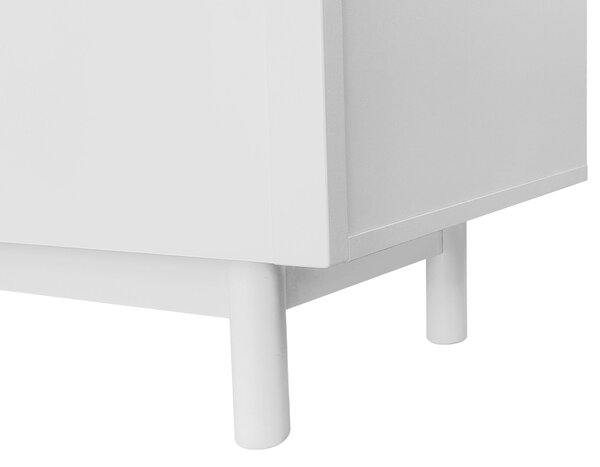 Modern Lowboard TV Cabinet with Push-to-Open Doors and Adjustable Shelves, Durable TV Stand for Living Room, 175L x 38W x 56H cm, White Aosom UK
